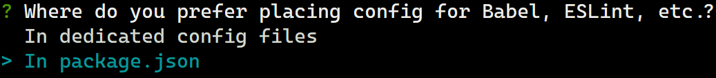 Project config