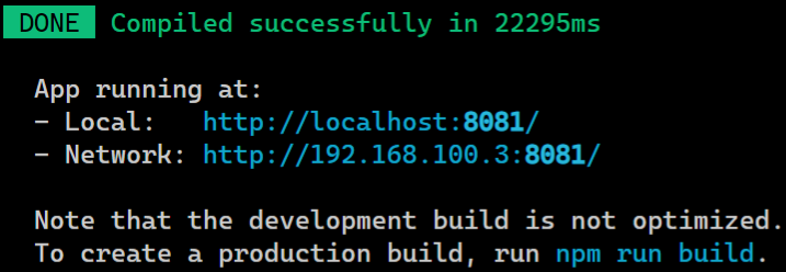 Running dev server
